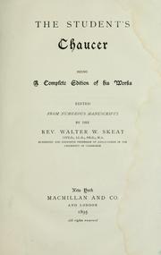 Cover of: The student's Chaucer: being a complete edition of his works