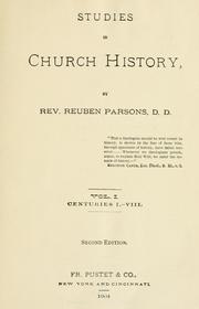 Cover of: Studies in church history by Reuben Parsons