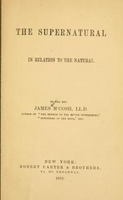 Cover of: supernatural in relation to the natural.