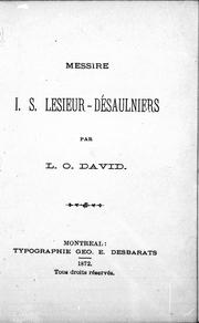 Cover of: Messire I.S. Lesieur-Désaulniers