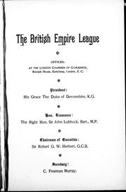 Cover of: The British Empire League in Canada |