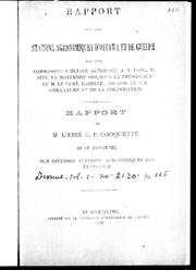 Cover of: Rapport sur les stations agronomiques d'Ottawa et de Guelph by par une commission spéciale autorisée à y faire visite en novembre 1888, sous la présidence de M. Labelle.