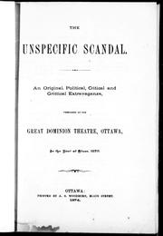 Cover of: The unspecific scandal by [William Henry Fuller].