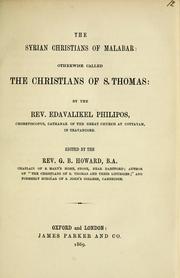 The Syrian Christians of Malabar by Edavalikel Philipos