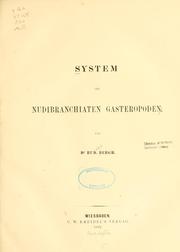 Cover of: System der nudibranchiaten Gasteropoden