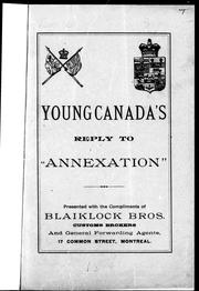 Cover of: Young Canada's reply to "Annexation"