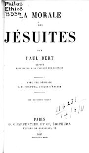 Cover of: La morale des jésuites