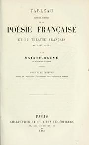Cover of: Tableau historique et critique de la poésie française et du théâtre français au XVIe siècle