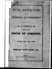 Cover of: Dual language and federal government by Davin, Nicholas Flood