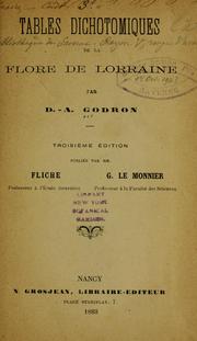 Cover of: Tables dichotomiques de la flore de Lorraine.