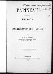Cover of: Papineau: extraits de sa correspondance intime