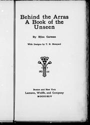 Cover of: Behind the arras: a book of the unseen