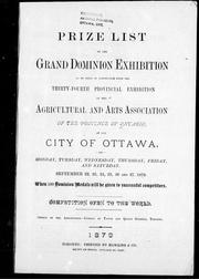 Cover of: Prize list of the grand Dominion Exhibition by 