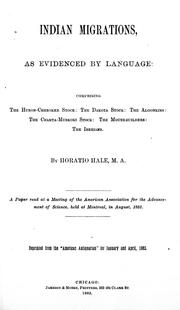 Cover of: Indian migrations, as evidenced by language by Horatio Emmons Hale