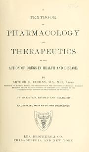 Cover of: textbook of pharmacology and therapeutics, or, The action of drugs in health and disease