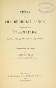 Cover of: Texts from the Buddhist canon by tr. from the Chinese by Samuel Beal.
