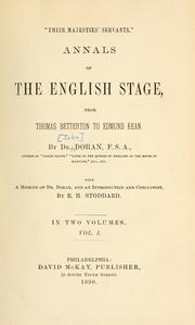 Cover of: "Their majesties' servants." Annals of the English stage, from Thomas Betterton to Edmund Kean.