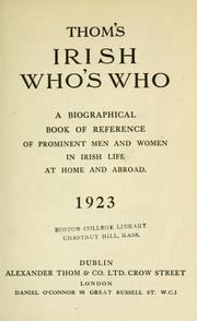 Cover of: Thom's Irish who's who by 