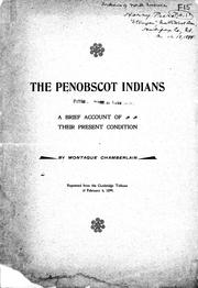 Cover of: The Penobscot Indians, a brief account of their present condition