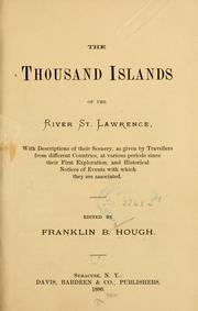 Cover of: Thousand Islands of the river St. Lawrence: with descriptions of their scenery