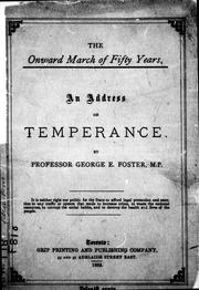 Cover of: The onward march of fifty years: an address on temperance
