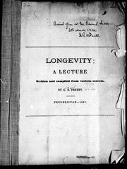 Cover of: Longevity: a lecture