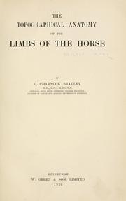 Cover of: The topographical anatomy of the limbs of the horse