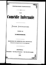 Cover of: La Comédie infernale: pièces justificatives