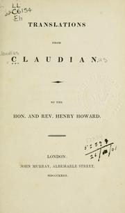 Cover of: Translations from Claudian