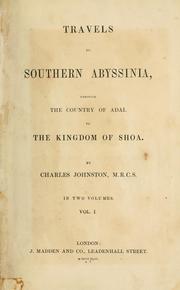 Travels in southern Abyssinia by Johnston, Charles