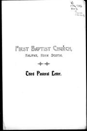 Cover of: Third pastoral letter