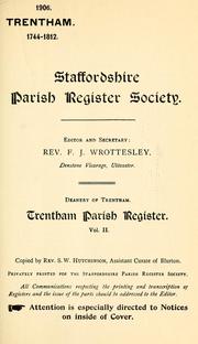 Cover of: Trentham parish register. by Trentham, Eng. (Parish)