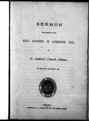 Cover of: Sermon delivered in St. Andrew's Church, Ottawa, on the 21st January, 1872