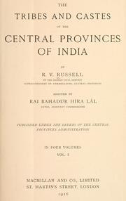 Cover of: The tribes and castes of the Central Provinces of India by Robert Vane Russell