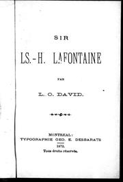 Sir Ls.-H. Lafontaine by L.-O David