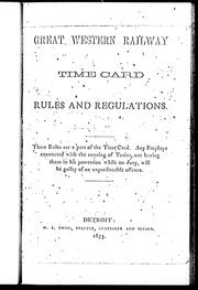 Cover of: Great Western Railway time card rules and regulations by Great Western Railway Company (Canada)