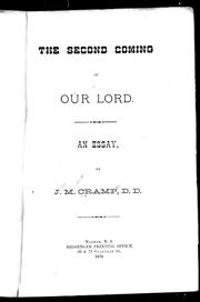 Cover of: The second coming of our Lord: an essay
