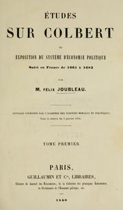 Études sur Colbert by Félix Joubleau
