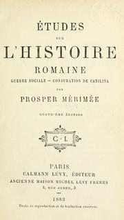 Cover of: Études sur l'histoire romaine: guerre sociale; conjuration de Catilina.