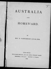 Cover of: Australia and homeward by D. V. Lucas