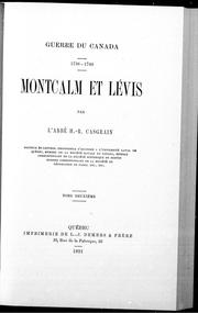 Cover of: Guerre du Canada, 1756-1760: Montcalm et Lévis