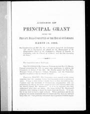 Cover of: Address by principal Grant before the Private Bills Committee of the House of Commons, on March 16th, 1882 by 