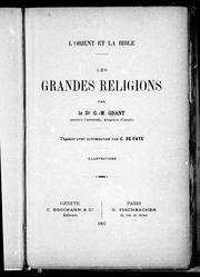 Cover of: Les grandes religions by George Monro Grant