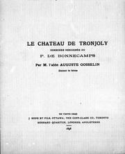 Cover of: Le château de Tronjoly: dernière résidence du P. de Bonnécamps