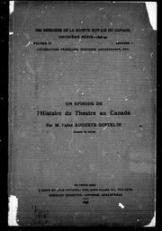 Cover of: Un épisode de l'histoire du théâtre au Canada: (1694)