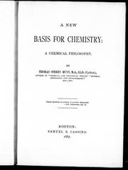 Cover of: A new basis for chemistry, a chemical philosophy