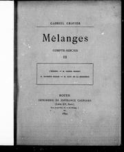 Cover of: Mélanges: compte-rendus