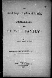 Cover of: The United Empire Loyalists of Canada, illustrated by memorials of the Servos family
