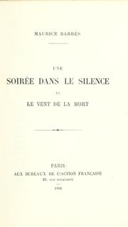 Cover of: soirée dans le silence et le vent de la mort.