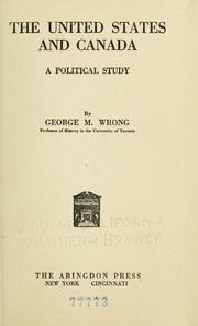 Cover of: The United States and Canada: a political study